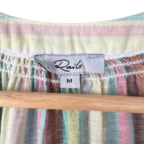 Rails Augustine Smocked Waist Mini Dress in Palais Stripe Size M - Picture 7 of 10